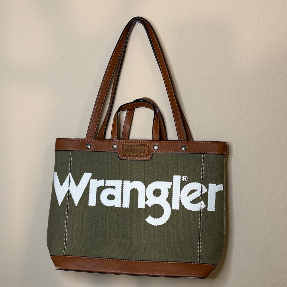 Wrangler Olive and Tan Women  Tote Bag